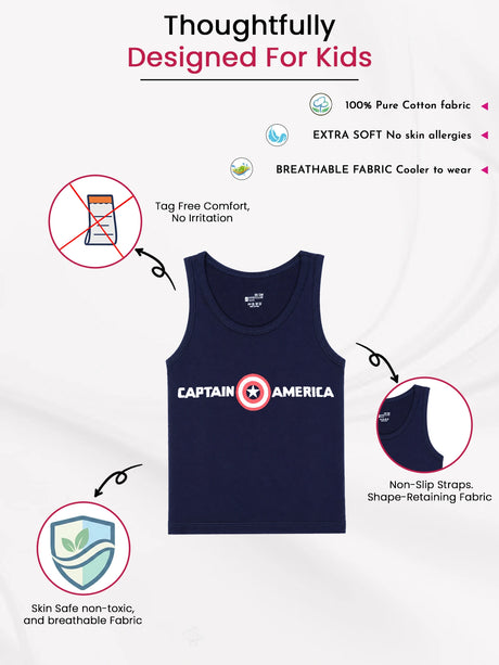Boys Avengers Vest Round Neck Sleeveless - Pack of 6