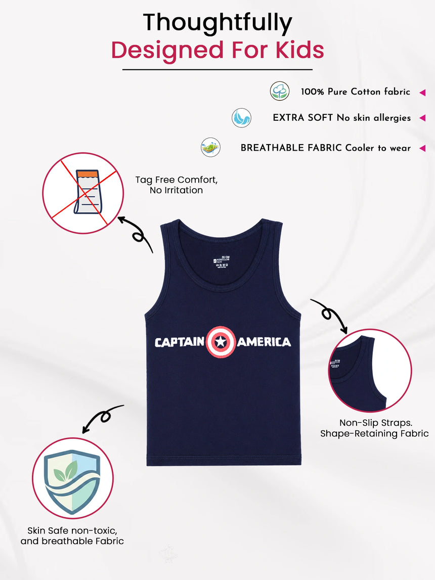 Boys Avengers Vest Round Neck Sleeveless - Pack of 6
