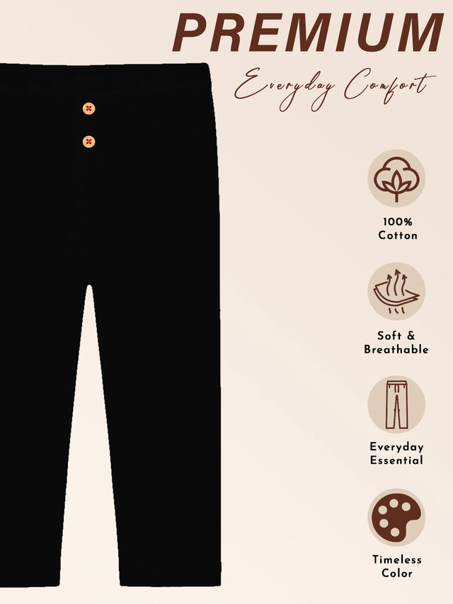Baby Girls Cotton Blend Full Length Track Pant with Soft Stretchable Fabric and Elastic Waistband for Casual Bottom Wear
