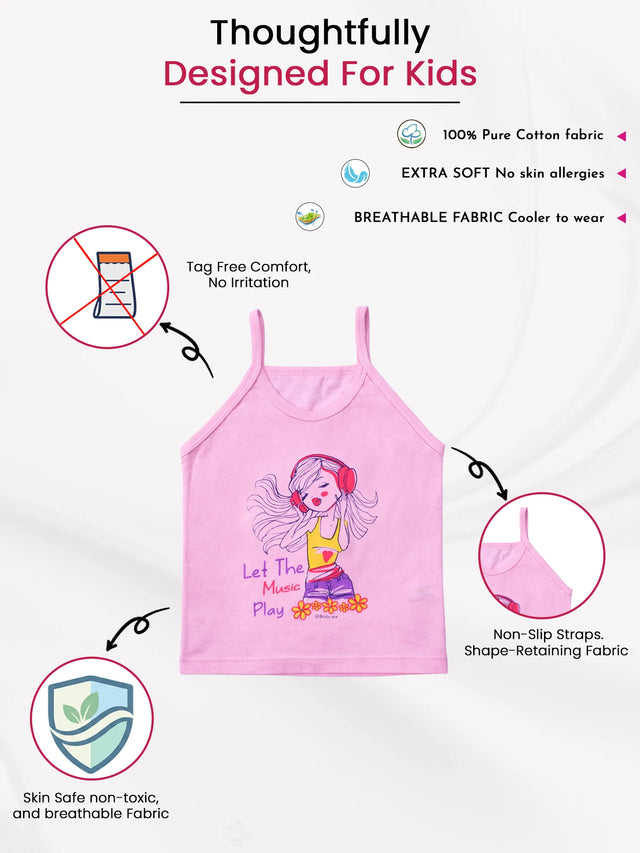 Girls Vest Dori Neck Sleeveless Pack of 6 - Bodycare