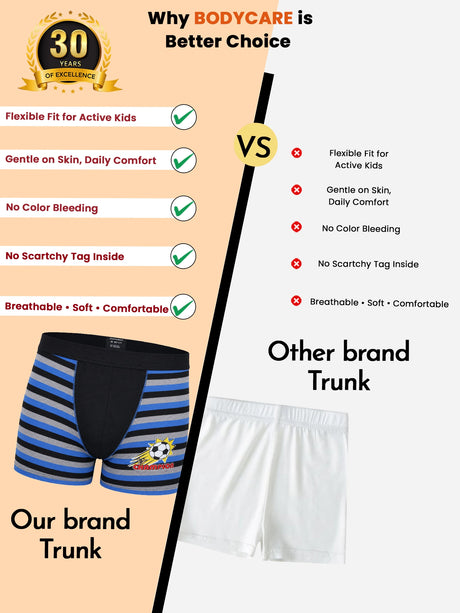 Boys Cotton Spandex Trunk Stretch Lycra Band Pack of 4