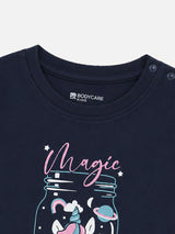Baby Girls Shoulder Open T-Shirt Full Sleeves Casual Wear Top for Easy Dressing, Playtime and Regular Use
