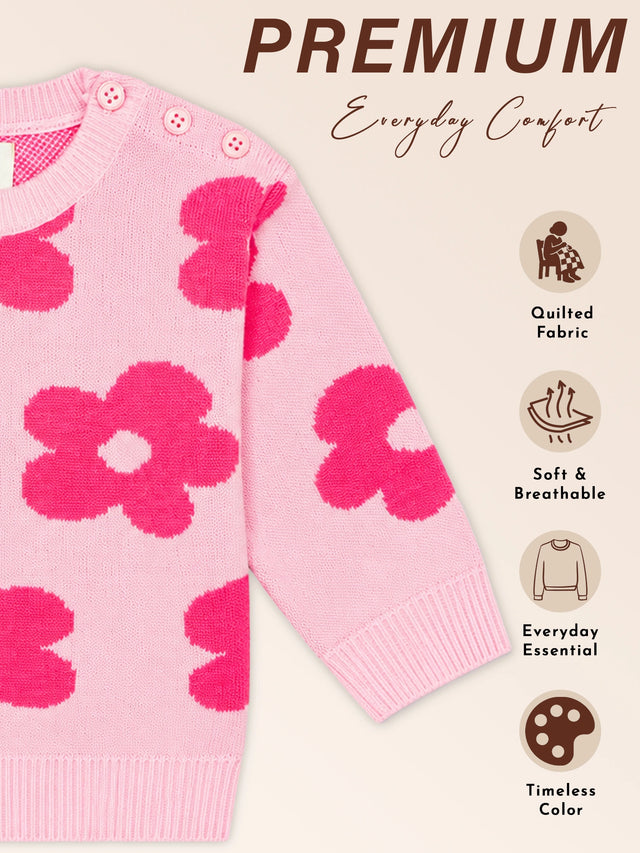 Girls Soft Cotton Blend Sweater for Winter Wear, Warm Comfort, Casual Outfits and Regular Wardrobe Use