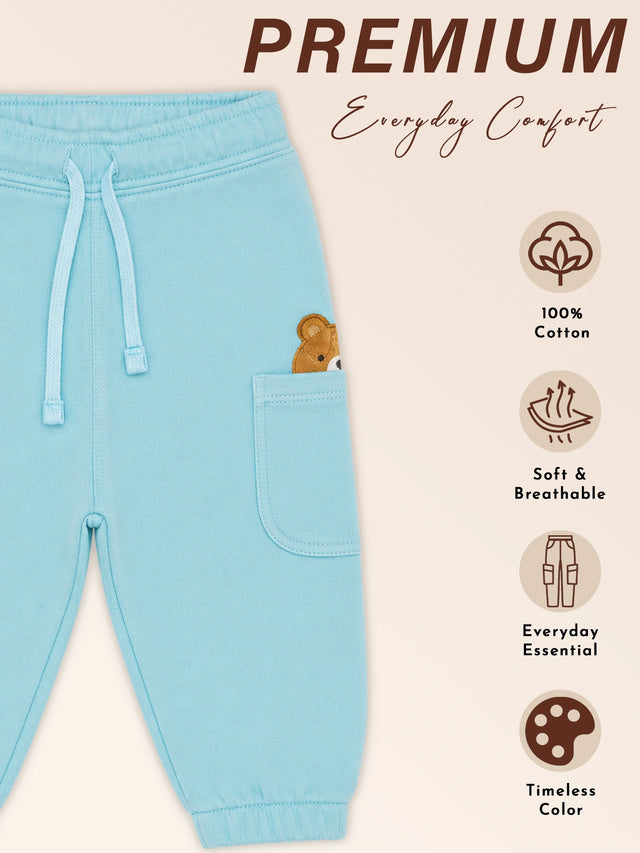 Baby Boys French Terry Track Pant for Casual Wear, Lounge Comfort, Easy Movement and Regular Wardrobe Use
