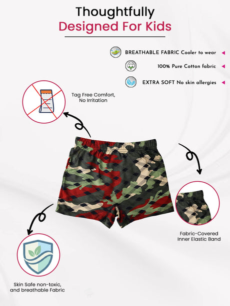 Boys 100% Cotton Trunk Inner Elastic Pack of 3