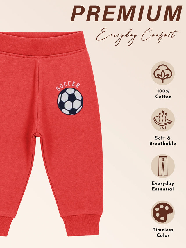 Baby Boys Cotton Solid Track Pant for Everyday Comfort, Lounge Wear, Easy Movement and Casual Wardrobe Essentials - Pack of 1