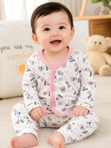 Unisex Baby Cotton Printed Top and Pyjama Set with Soft Comfort, Coordinated Nightwear Style and Everyday Ease
