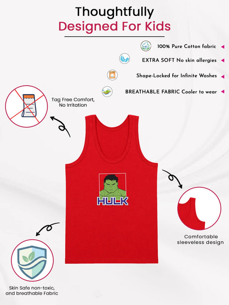 Boys Avengers Vest Round Neck Sleeveless Pack of 3