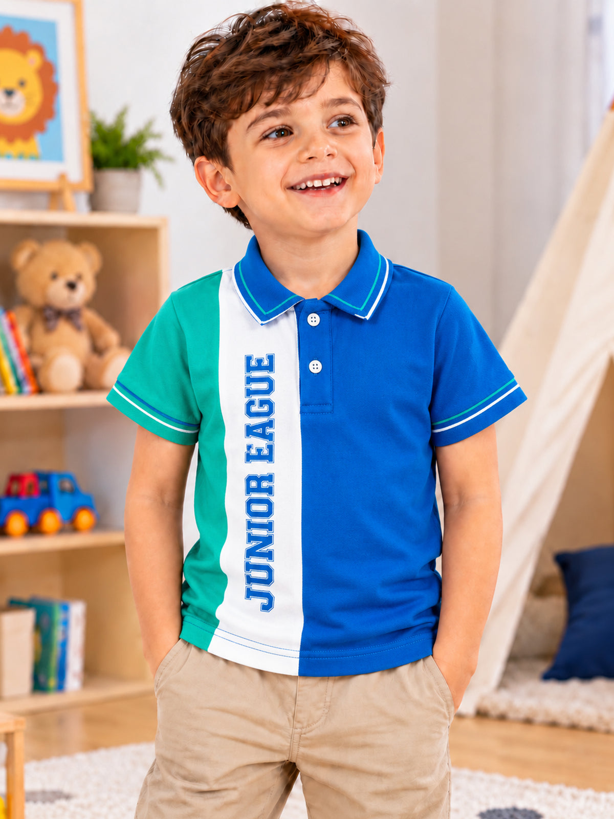 Baby Boys Pique Collar Half Sleeve T-Shirt with Regular Fit and Soft Breathable Fabric for Casual Wear - Pack of 1