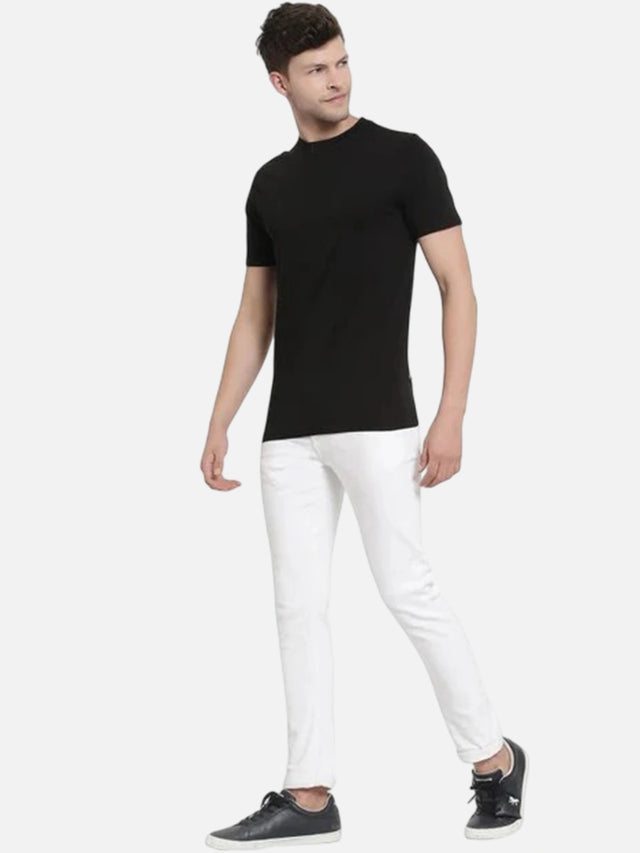 Men 100% Cotton Round Neck T-Shirt with Half Sleeves, Soft Regular Fit Comfort and Everyday Casual Wear