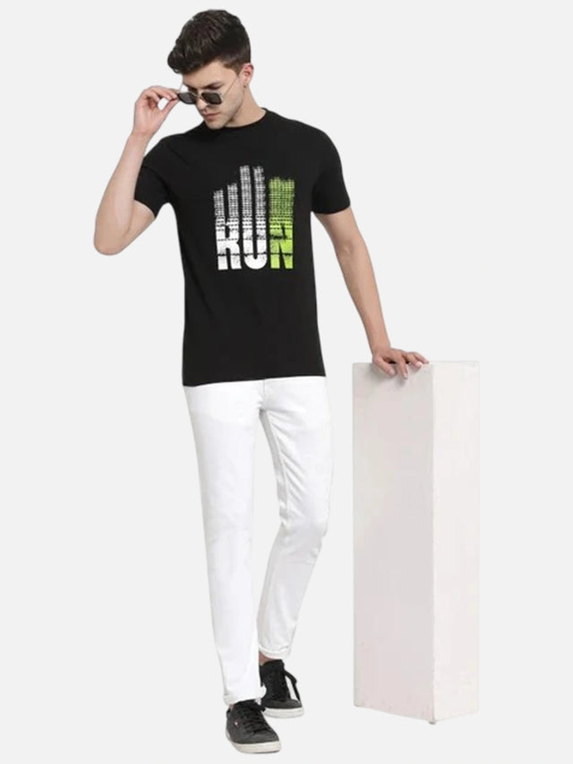 Men T-Shirt Round Neck Half Sleeves with Clean Casual Styling for Everyday Wear and Easy Layering Comfort