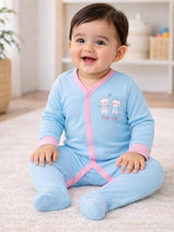 Unisex Baby Full Sleeve Front Open Romper in 100% Cotton for Sleepsuit Comfort, Easy Changing and Everyday Babywear