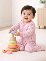 Unisex Baby Full Sleeve Front Open Romper in 100% Cotton for Sleepsuit Comfort, Easy Changing and Everyday Babywear