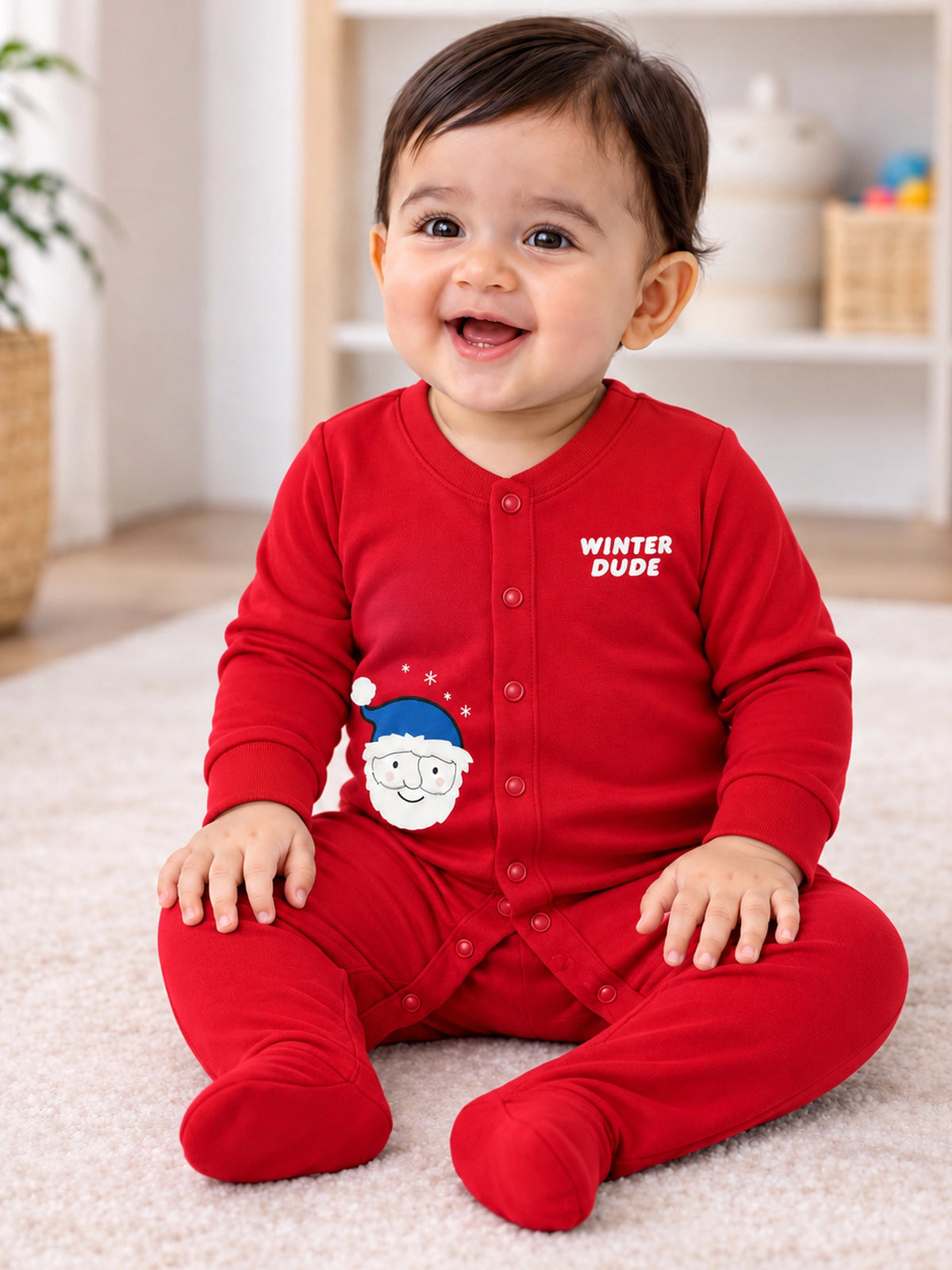 Baby Boys Round Neck Full Sleeves Romper for Everyday Comfort, Easy Dressing and Regular Babywear Use