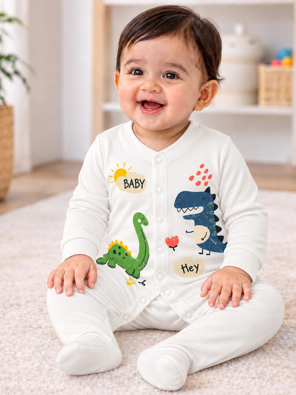 Baby Boys Interlock Romper for Everyday Babywear Comfort, Easy Dressing and Regular Wardrobe Essentials