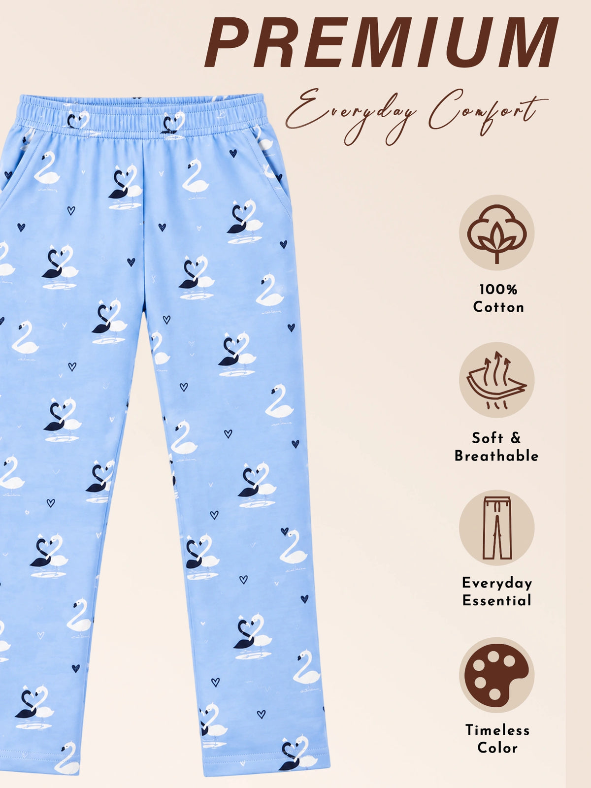Women 100% Cotton Lower Pyjama with Side Pockets and Skinny Fit Track Pant Style for Casual Active Wear