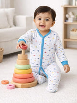 Unisex Baby Front Open Full Sleeve Romper in 100% Cotton for Sleepsuit Comfort and Easy Everyday Dressing