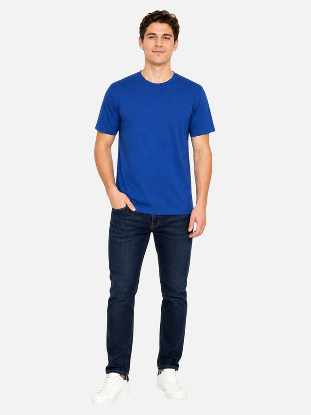 Men 100% Cotton Round Neck T-Shirt with Half Sleeves, Soft Regular Fit Comfort and Everyday Casual Wear
