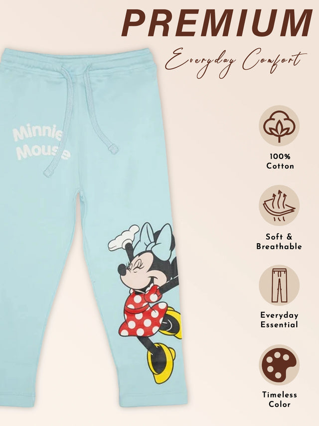 Baby Girls Printed Interlock Track Pant with Regular Fit for Casual Wear, Lounge Comfort and Easy Movement