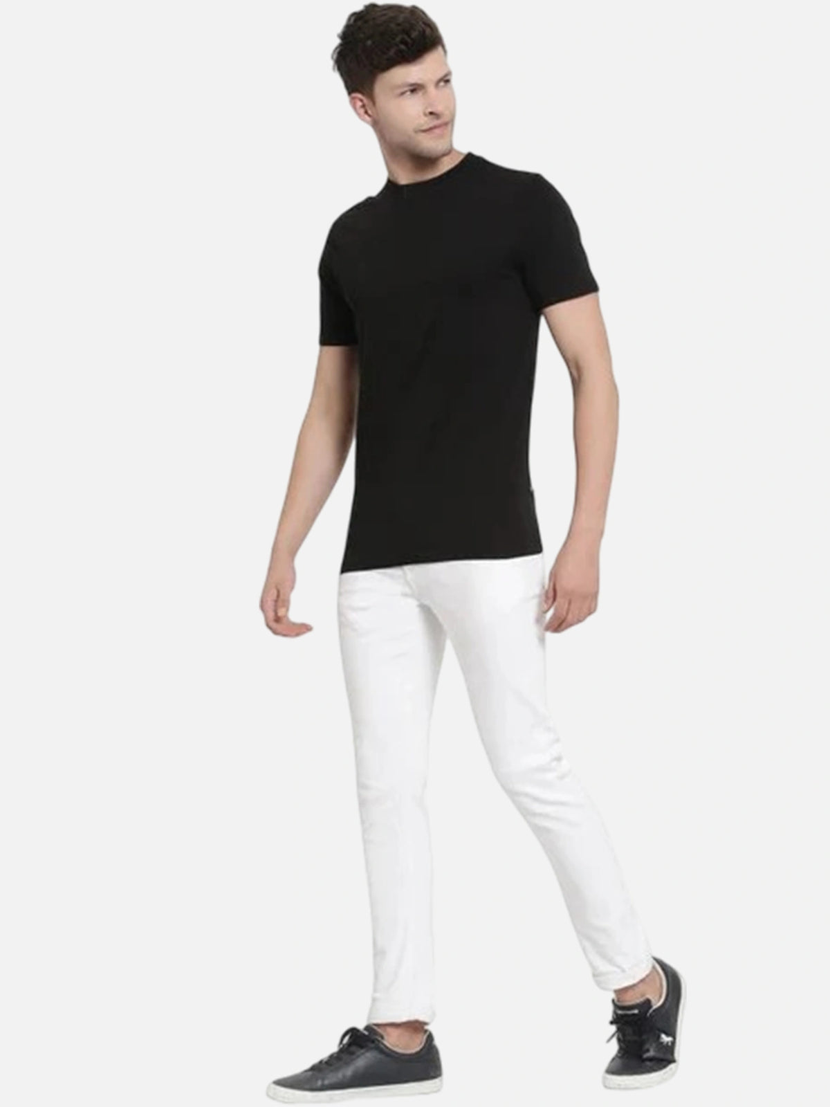 Men T-Shirt Round Neck Half Sleeves with Solid Styling for Casual Wear, Layering and Everyday Comfort
