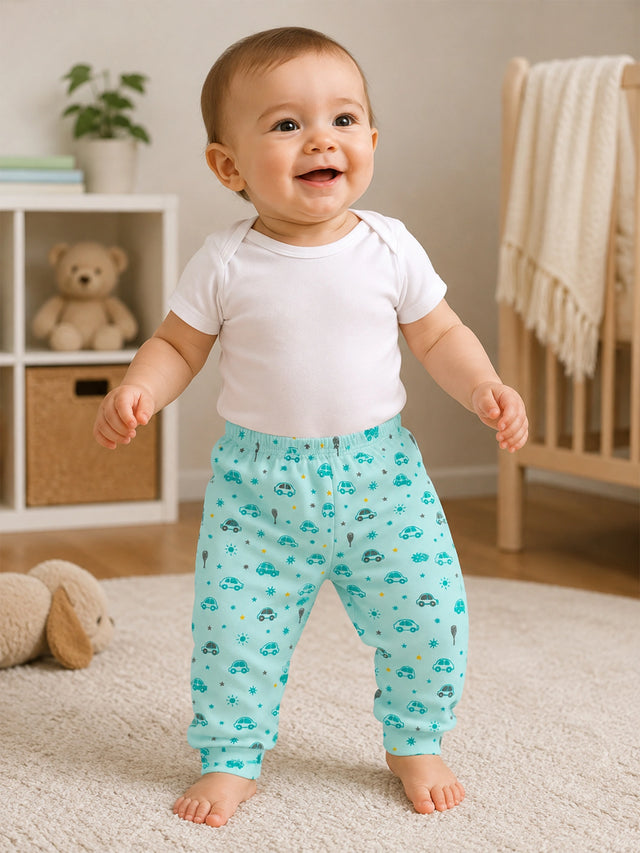 Baby All Over Print Pyjama Bottom Wear for Comfortable Sleepwear, Easy Movement and Daily Use - Pack of 3