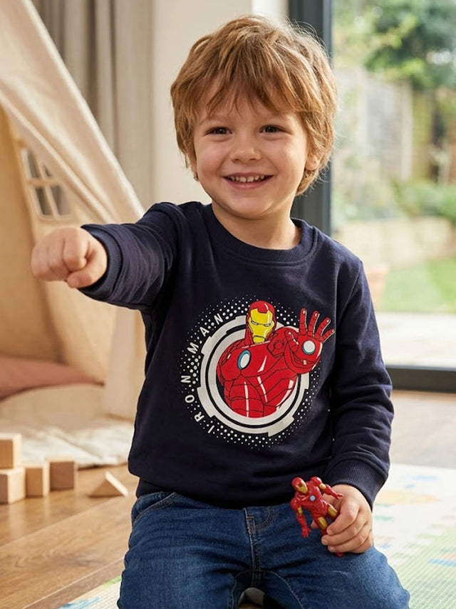 Baby Boys Avengers Round Neck Full Sleeve Sweatshirt for Casual Winter Styling, Everyday Comfort and Easy Movement
