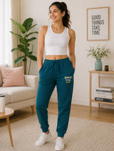 Women 100% Cotton Track Pant with Side Pockets for Lounge Wear, Casual Comfort, Easy Movement and Regular Use
