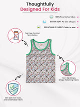 Boys Round Neck Sleeveless Innerwear Vest for Everyday Comfort, Regular Use and Easy Layering Under Clothing - Pack of 3