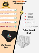 Boys 100% Cotton Brief with Inner Elastic for Soft Everyday Innerwear Comfort and Regular Use - Pack of 3