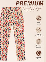 Women 100% Cotton Lower Pyjama with Side Pockets and Skinny Fit Track Pant Style for Casual Active Wear