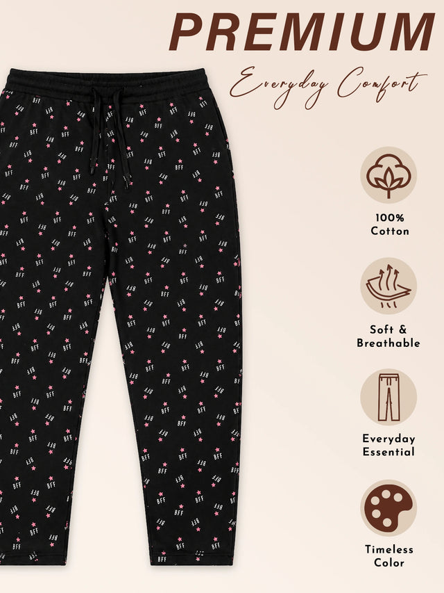 Baby Girls Cotton Track Pant Regular Fit Mid Rise for Everyday Comfort, Lounge Wear, Easy Movement and Wardrobe Essentials