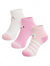 Anti Skid Ankle Length Cotton Blend Grip Socks for Infants Pack of 3 Pairs