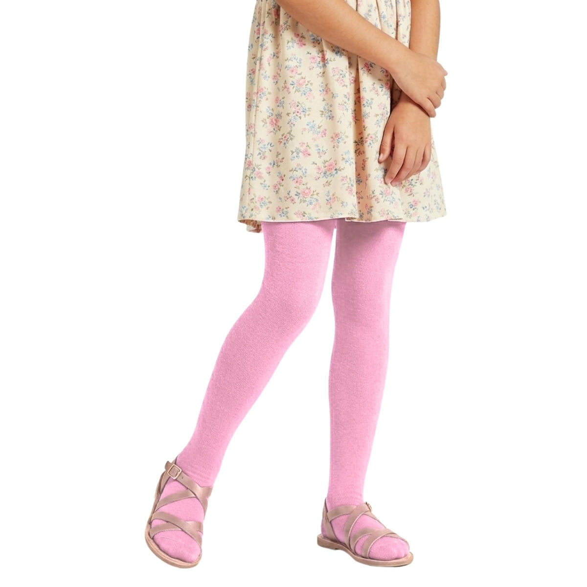 Girls' Non Terry Stretch Tights - Pink Baby - 6