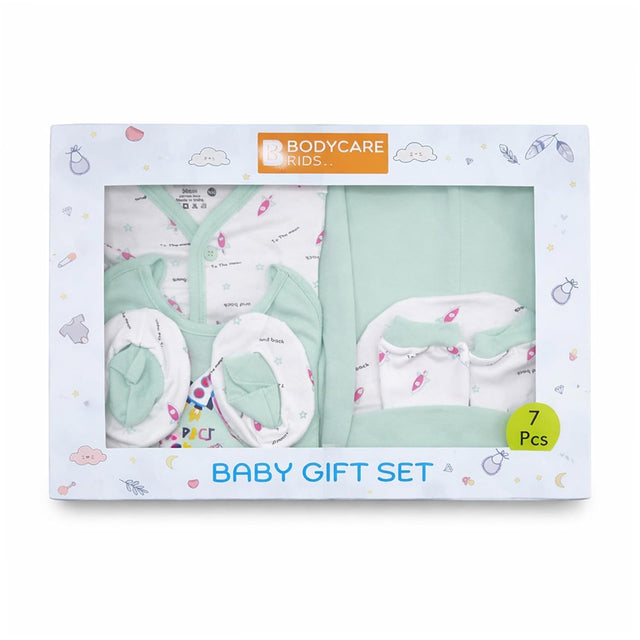 Bodycare Newborn Baby Gift Set for Boys & Girls, Cotton Clothing Set, Hospital Ready Combo Gift Hamper (7 Pcs, 0-6 Months)