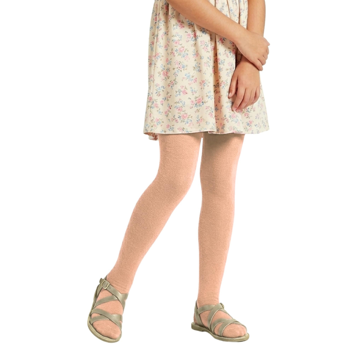 Girls' Non Terry Stretch Tights - Skin - 6