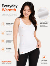 Women's Interlock Round Neck Sleeveless Thermal Top - White - 90