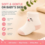Anti Skid Ankle Length Cotton Blend Grip Socks for Infants Pack of 3 Pairs