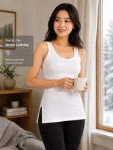 Women's Interlock Round Neck Sleeveless Thermal Top - White - 90