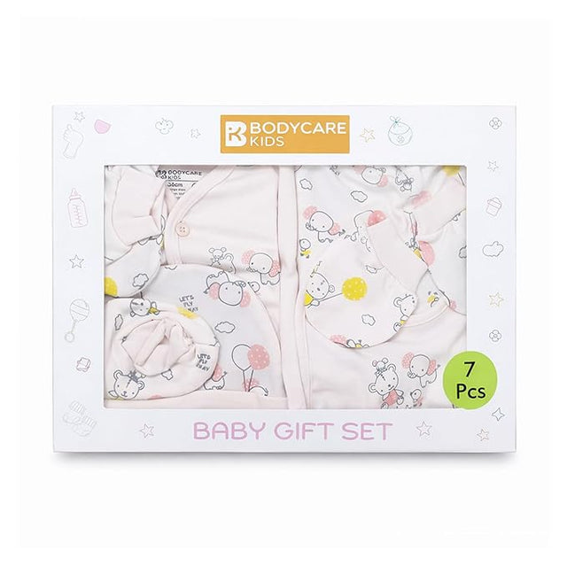 BODYCARE Newborn Baby Gift Set for Boys & Girls, Cotton Clothing Set, Hospital Ready Combo Gift Hamper (7 Pcs, 0-6 Months)