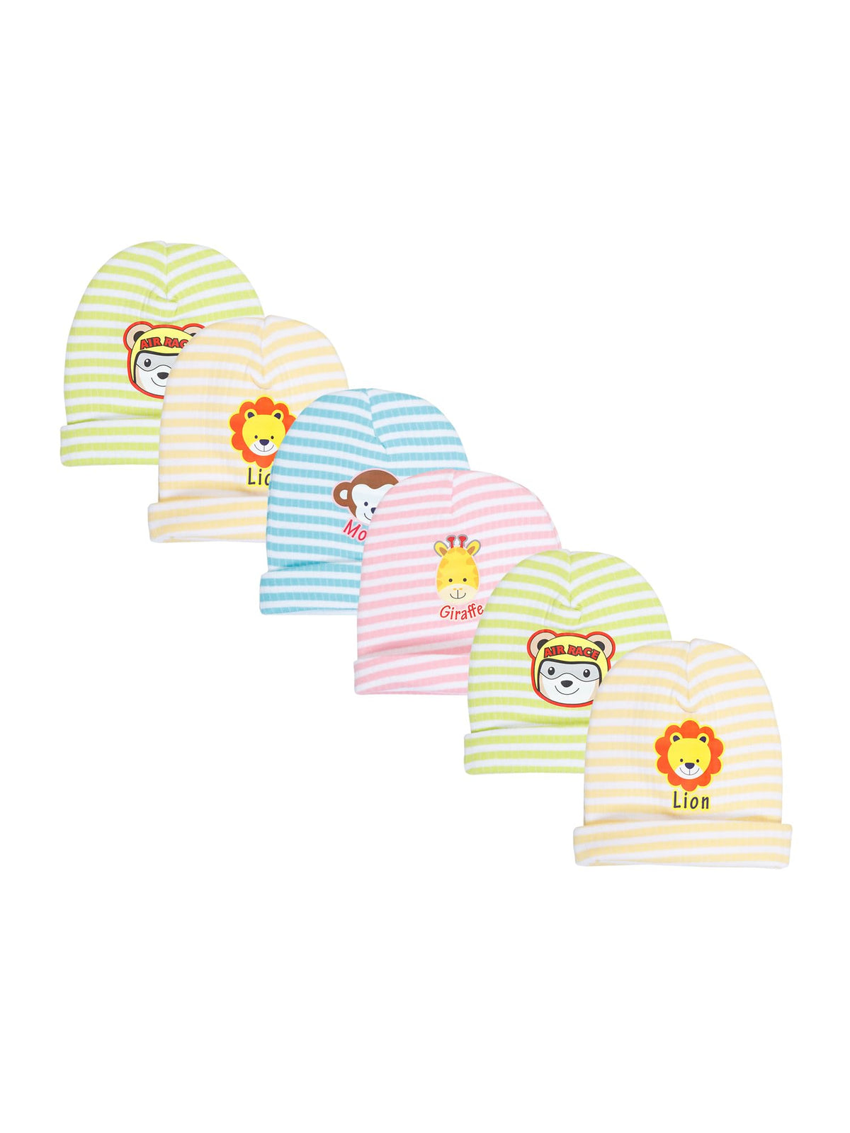 Baby Cap Pack of 6 - Assorted - F