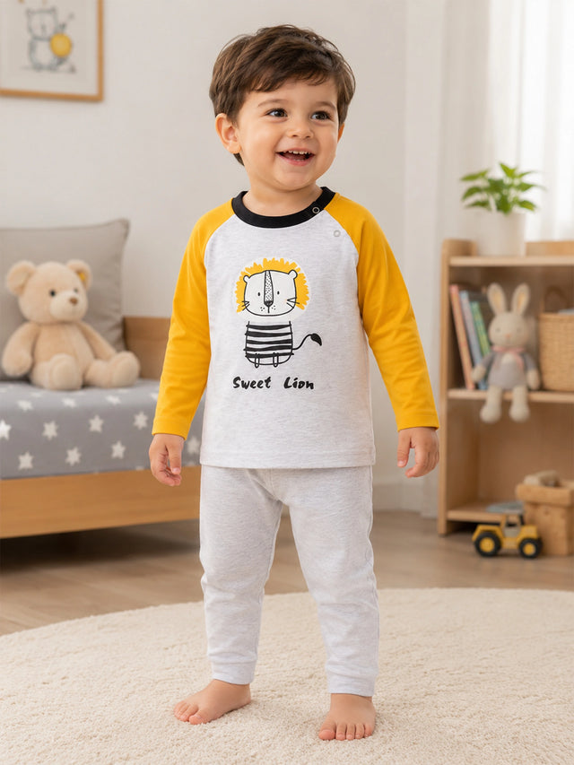 Baby Boys Interlock Set for Everyday Baby Wear, Casual Comfort, Easy Movement and Regular Wardrobe Use