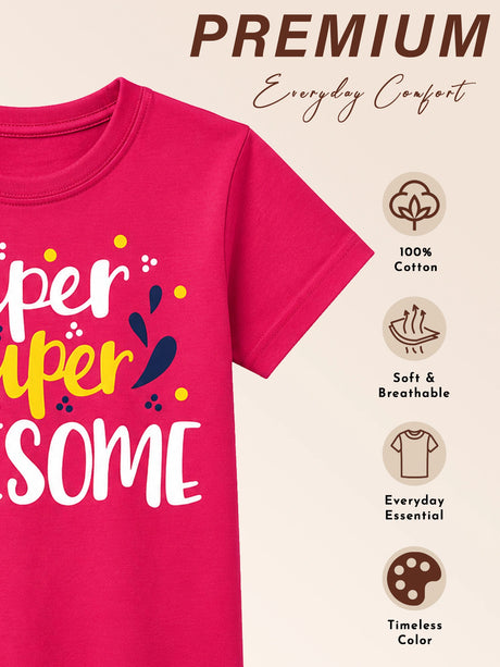 Girls 100% Cotton T-Shirt Round Neck Half Sleeves