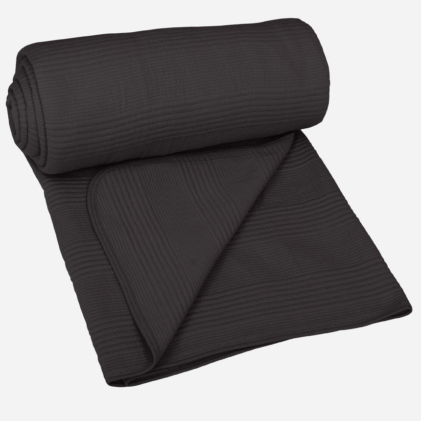 BodyComfy 100% Cotton Hosiery King-Size Fitted Bedcover – Checkered Block Texture