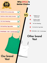 Girls 100% Cotton Camisole Sleeveless Vest for Everyday Innerwear Comfort and Easy Layering - Pack of 4