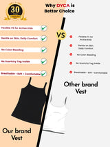 Girls Sleeveless Vest Innerwear with Easy Layering Fit for Everyday Comfort and Wardrobe Essentials - Pack of 6