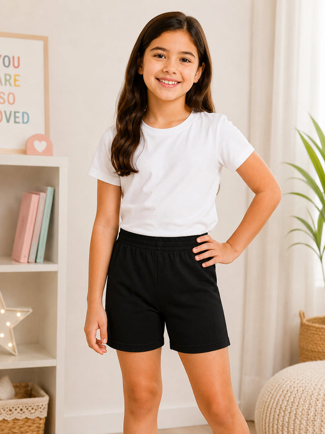 Girls Shorties Innerwear with Inner Elastic Waist for Comfortable Coverage, Easy Movement and Everyday Essentials - Pack of 3