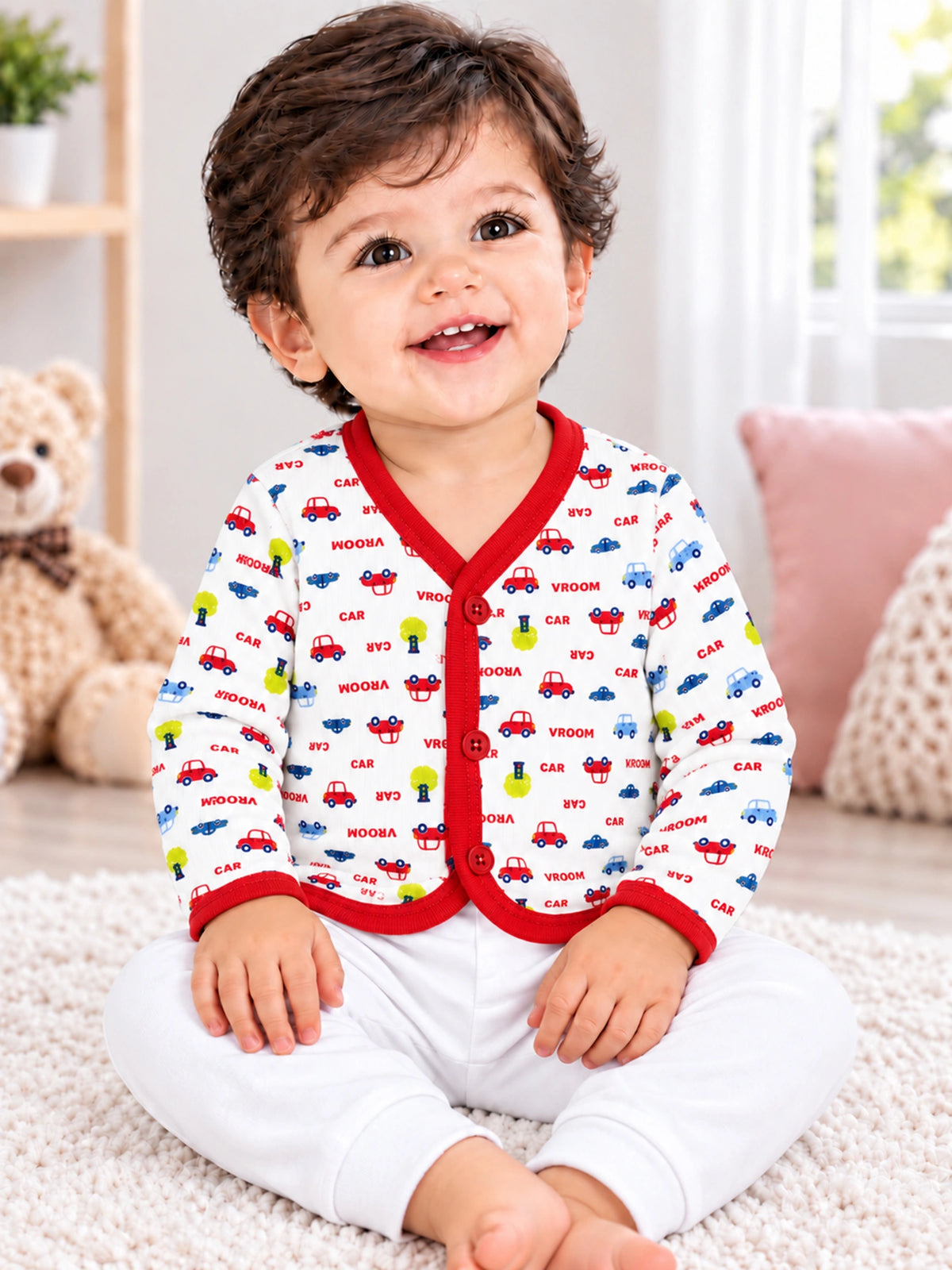 Unisex Baby Front Open Full Sleeves Thermal Top for Cold-Weather Innerwear Comfort and Regular Use - Pack of 3