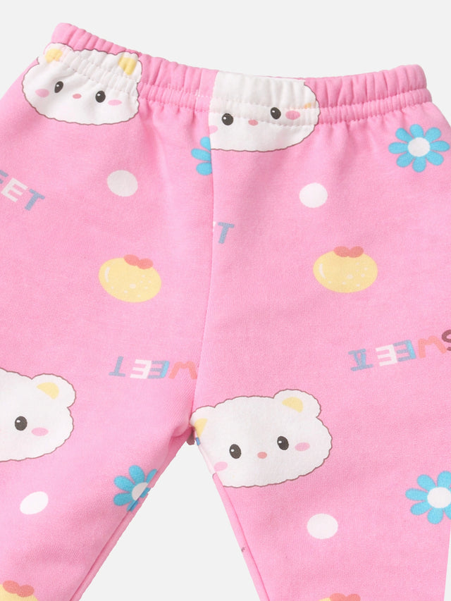 Baby Girls Pyjama with Inner Elastic for Sleepwear, Lounge Comfort and Regular Nightwear Use at Home