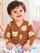 Baby Boys Front Open Full Sleeves Thermal Top with Button Closure for Warm Innerwear and Easy Dressing