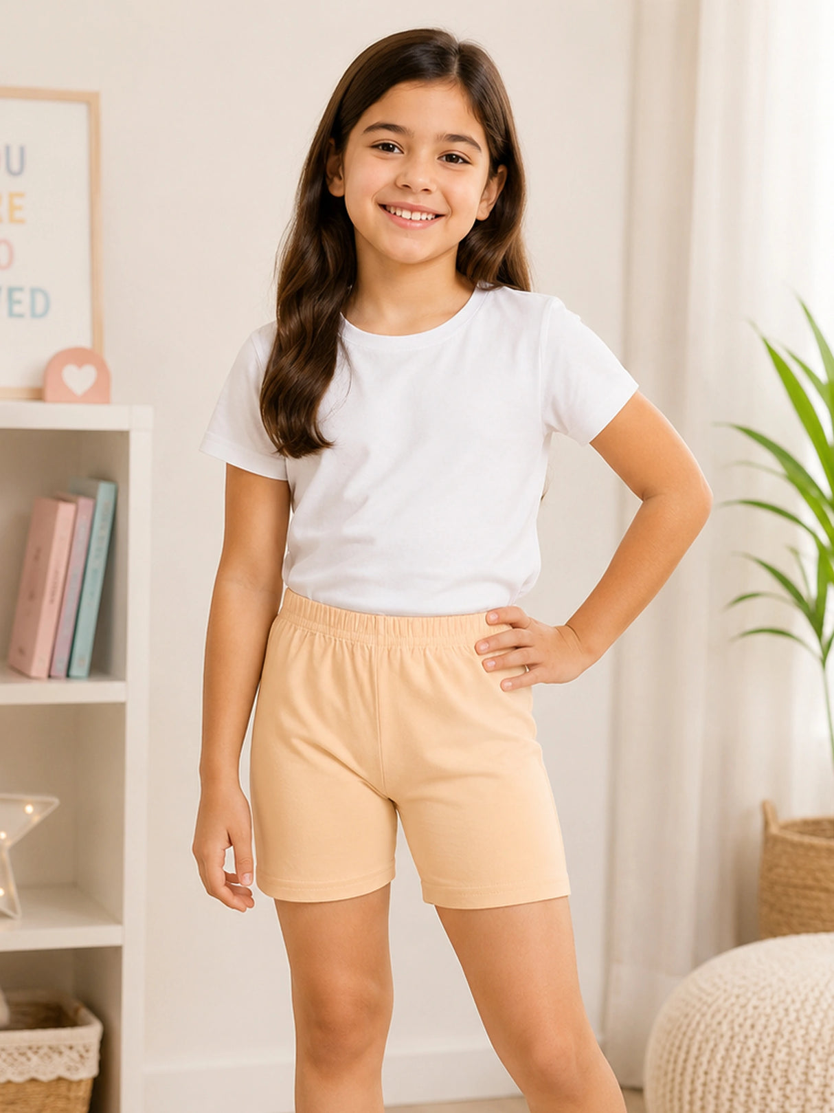 Girls 100% Cotton Shorts with Comfortable Fit for Everyday Essentials, Lounge Wear and Regular Use - Pack of 3